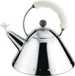 ALESSI 9093 W Edelstahl-Wasserkocher f&uuml;r Induktion 2 Liter mit singender Vogelpfeife