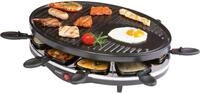 DOMO DO9038G Kamin-Raclettegrill Elektro 1200W Schwarz f&uuml;r 8 Personen