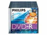 Philips DM4S6S10F/00, Philips DM4S6S10F - 10 x DVD-R - 4.7 GB (120 Min.) 16x - Slim