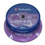 Verbatim - 25 x DVD+R DL - 8,5GB 8x - mattsilber - Spindel (43757)