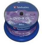 Verbatim - 50 x DVD+R DL - 8,5GB (240 Min.) 8x - mattes Silber - Spindel -
