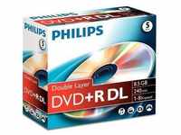 Philips DR8S8J05C/00, Philips DR8S8J05C - 5 x DVD+R DL - 8,5GB (240 Min.) 8x - Jewel