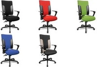 TopsTar B&uuml;rodrehstuhl schwarz/schwarz Sitz-H.420-540mm ohne Armlehnen (TF200S100)