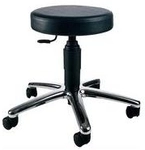 Topstar Drehhocker TEC 70 - chrom, Stoffbezug: schwarz extra dick gepolsterter Sitz