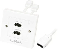 Logilink AH0015, Logilink HDMI Adapter, wall socket, 2-port, white (AH0015)