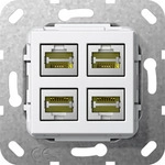GIRA 4847737. Buchsen-Typ: 4 x RJ-45. Produktfarbe: Wei&szlig; (4847737)