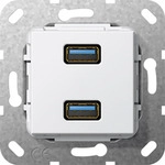 GIRA 568403. Buchsen-Typ: 2x USB. Produktfarbe: Wei&szlig; (568403)
