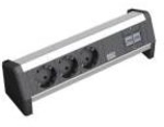BACHMANN Tisch-Steckdosenleiste 3 Schutzkontaktsteckdosen schwarz. 2 CAT5e RJ45