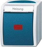 BUSCH-JAEGER Heizungsnotschalter 2601/6SKWNH-53 ocean Wechsel mit Namenssschild
