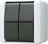 JUNG 809W Elektroschalter Pushbutton switch Schwarz - Wei&szlig; (809W)