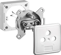 Wentronic 68852, Wentronic Goobay SET 3-Loch Antennen-Dose, 1dB, DC-Durchgang -