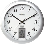 unilux Wanduhr INSTINCT, Durchmesser: 305 mm Farbe: silber, LCD Anzeige wahlweise: