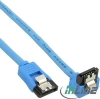 InLine 27705F, InLine SATA 6Gb/s Anschlusskabel rund, abgewinkelt, blau, mit Lasche,