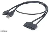 Akasa AK-CBSA03-80BK, Akasa Flexstor eSATA-Kabel f&uuml;r 6,40cm (2.5") -SATA-HDD und