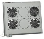 Triton Fan Unit - Rack-L&uuml;fterfach (230 V) mit Thermostat (4 L&uuml;fter) - Hellgrau, RAL