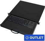 aixcase 19 Rack 1U Tastatur DE Trackball PS2&USB schwarz (AIX-19K1UKDETB-B)