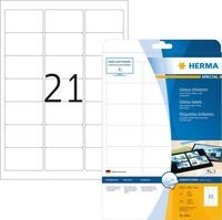 HERMA Special - Hochgl&auml;nzende, permanent selbstklebende Papieretiketten - wei&szlig; -