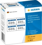 HERMA 4833, HERMA - Selbstklebende Nummernetiketten - Wei&szlig;/Dunkelblau - 15 x 22 mm -