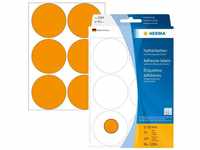 HERMA 2284, HERMA - Selbstklebende Mehrzweckpapieretiketten - Luminous Orange - 50 mm