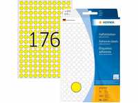 HERMA 2211, HERMA - Selbstklebende Papieretiketten, rund - Gelb - 8 mm rund 5632
