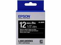Epson C53S654009, Epson LabelWorks LK-4BWV - Etikettenband - Weiß auf Schwarz -