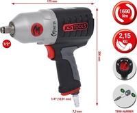 KS TOOLS 1/2 MONSTER Hochleistungs-Druckluft-Schlagschrauber, 1690Nm (515.1210)