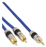 InLine Cinch/Klinke Kabel - 2x Cinch Stecker an 1x 3,5mm Stereo Klinkenstecker -