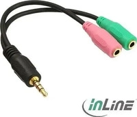 InLine 99302I, InLine Audio Head-Set Adapterkabel - 3,5mm Klinke Stecker 4pol. an 2x