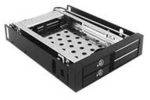 ICY BOX IB-2227StS HDD Wechselrahmen f. 2x 6,4cm 2.5 9.5 mm SATA HDD und SSD Schloss