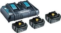 Makita DC18RD - Batterieladeger&auml;t + Batterie 3 x - Li-Ion - 5 Ah - 2 x Batterien