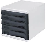 helit Schubladenbox schwarz DIN A4 mit 5 Schubladen (H6129998)
