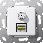 GIRA 569703. Buchsen-Typ: RJ-45 + SAT. Produktfarbe: Wei&szlig; (569703)