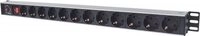 Intellinet Vertical Rackmount 12-Way Power Strip - German Type, With On/Off Switch