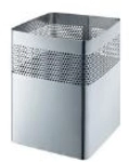 helit Stahl-Papierkorb, mit Lochdeckor, 15 Liter, silber aus Edelstahl, quadratisch