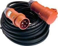 AS Schwabe Strom Verl&auml;ngerungskabel [ CEE-Stecker - CEE-Kupplung] 32 A Schwarz 25.00