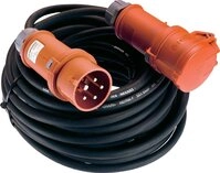AS Schwabe Strom Verl&auml;ngerungskabel [ CEE-Stecker - CEE-Kupplung] 32 A Schwarz 10.00