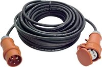 AS Schwabe Strom Verl&auml;ngerungskabel [ CEE-Stecker - CEE-Kupplung] 16 A Schwarz 10.00