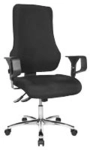 Topstar B&uuml;rostuhl Top Point Deluxe Stoff schwarz, Gestell chrom (TOP POINT DELUXE