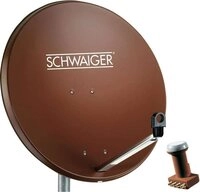 SCHWAIGER SAT Anlage 80 cm 4 Teilnehmer Quad-LNB (mit Switch) Ziegel-Rot