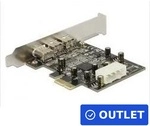 Delock PCI Express Karte > 2 x extern FireWire B + 1 x extern FireWire A (89153)