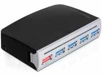 Delock 61898, DeLock 4 Port USB3.0 Hub, 1 Port USB Strom intern / extern - Hub - 4 x