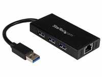 Startech ST3300GU3B, StarTech.com 3 Port Portable USB3.0 Hub with Gigabit Ethernet