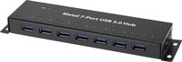 Renkforce 7 Port USB 3.0-Hub zur Wandmontage, Metallgeh&auml;use Schwarz