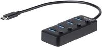 StarTech.com 4-Port USB-C Hub - 4x USB-A Ports - Individual On/Off Switches - Hub - 4