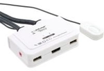 InLine&reg; KVM Switch, 2-fach, HDMI, USB, mit Audio, integr. Kabel (62612I)