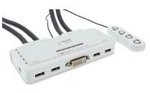 InLine&reg; KVM Switch, 4-fach, DVI-D, USB, mit Audio, integr. Kabel (61614I)