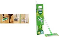 Swiffer Starter-Set Bodenwischer, Trocken-/Nass-Wischt&uuml;cher Stab mit flexiblen