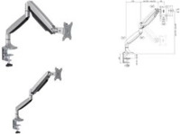 LogiLink - Tischhalterung f&uuml;r Monitor (adjustable arm) - Aluminium, kaltgewalzter