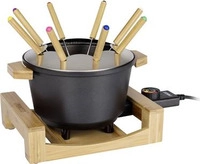 Princess 173025 Fondue Pure - 8 Person(en) - 1,5 l - Bambus - Schwarz - Rund -