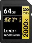 Lexar Professional 2000x 64 GB SDHC UHS-II Klasse 10 (LSD2000064G-BNNNG)